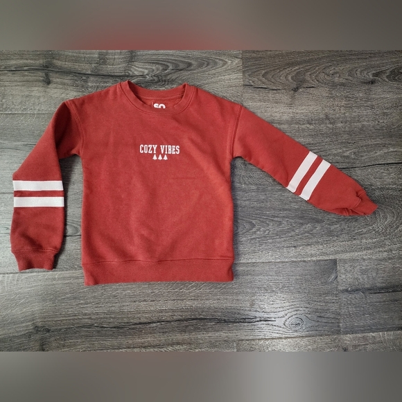 Girls " cozy vibes " crewneck size 7 - Picture 1 of 3